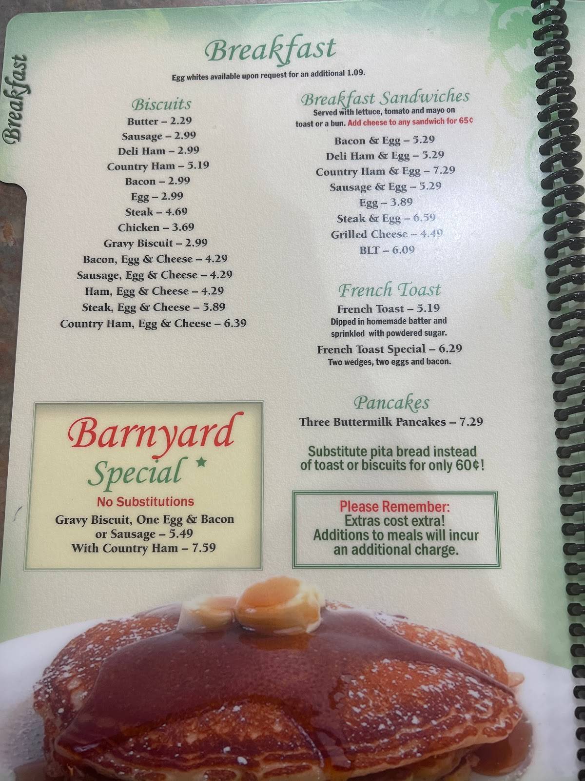 Menu at Seneca Family Restaurant, Seneca, 515 By Pass 123