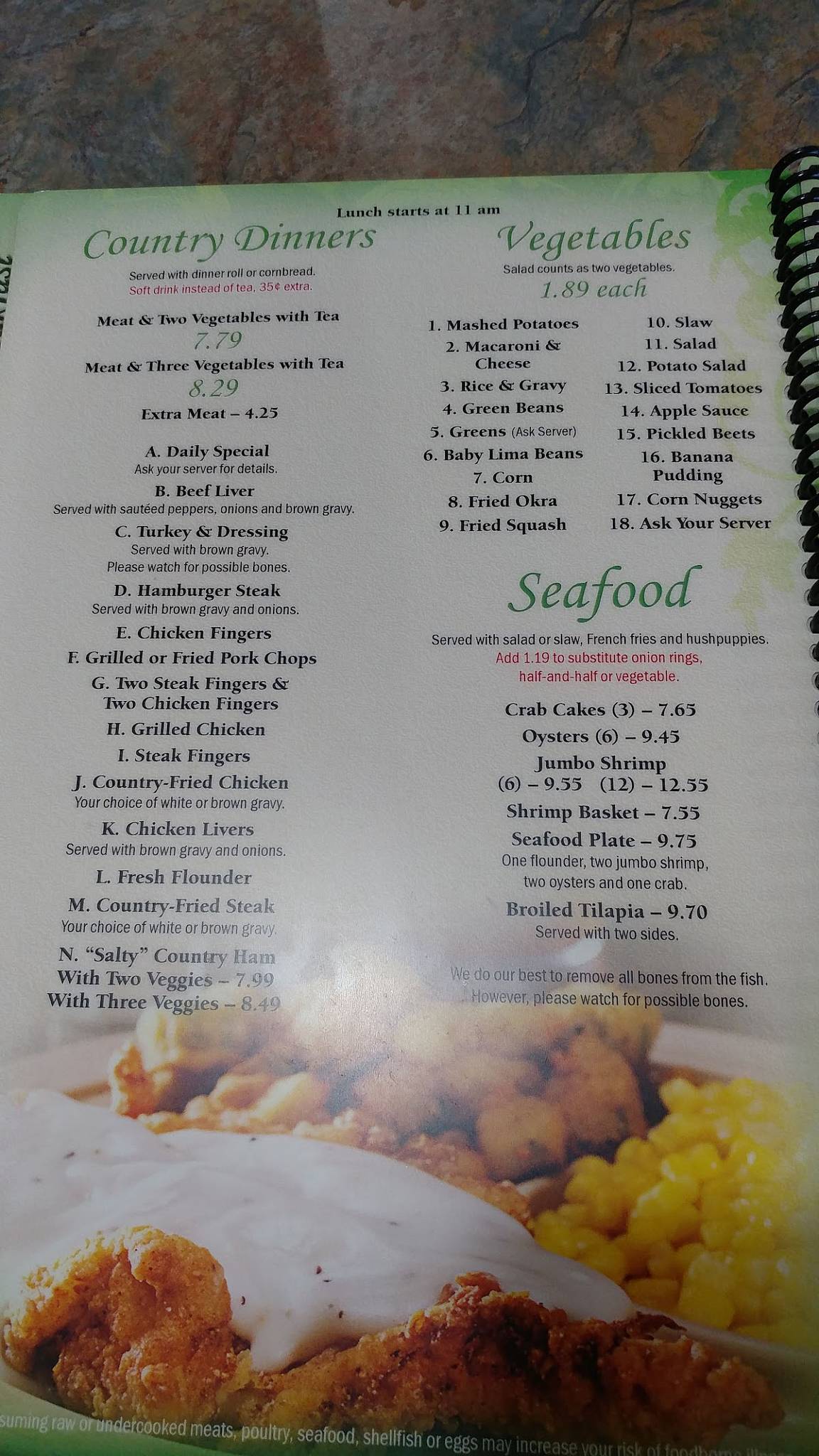 Menu at Seneca Family Restaurant, Seneca, 515 By Pass 123
