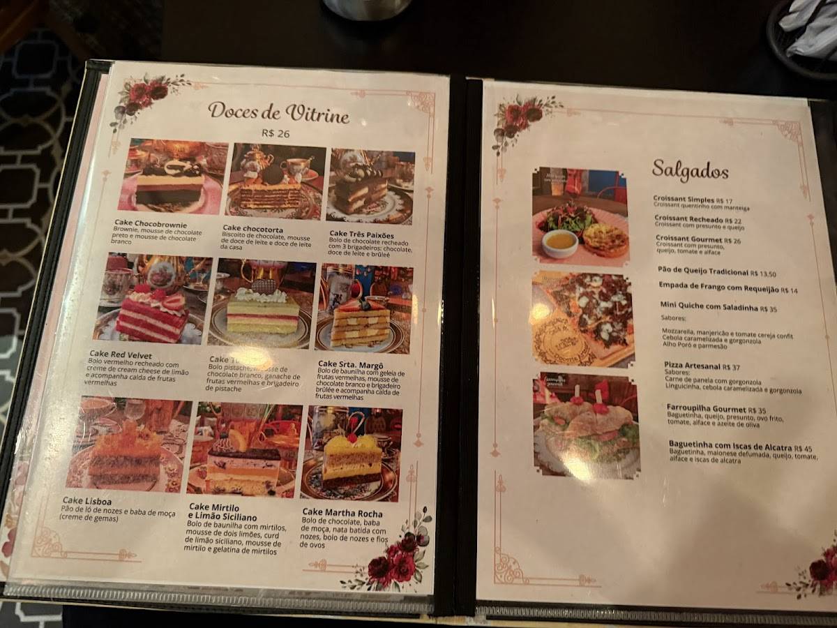 Senhorita Margô cardápio