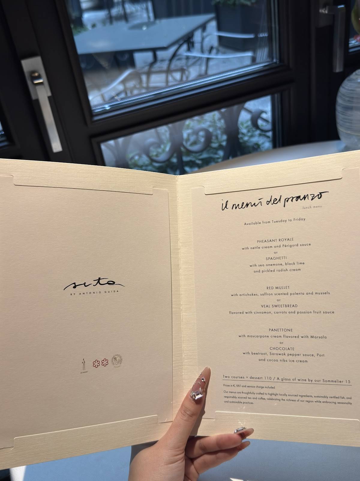 Menu de Seta by Antonio Guida