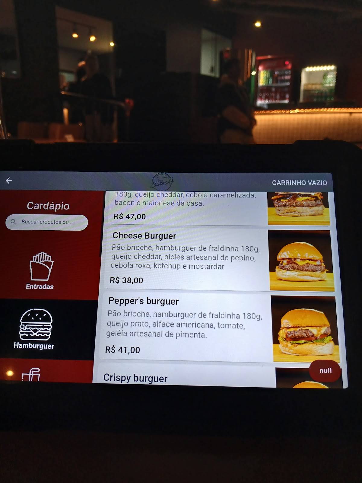 Seu Barnabé Hamburgueria Artesanal cardápio