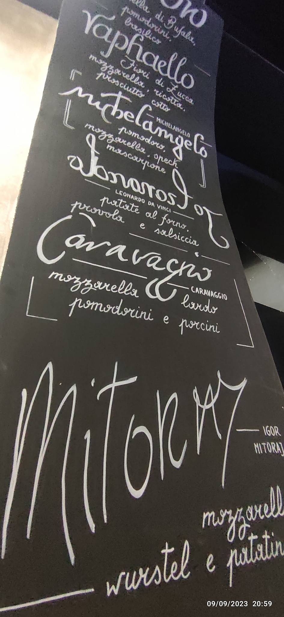 Menu di Sfizi d'Autore 