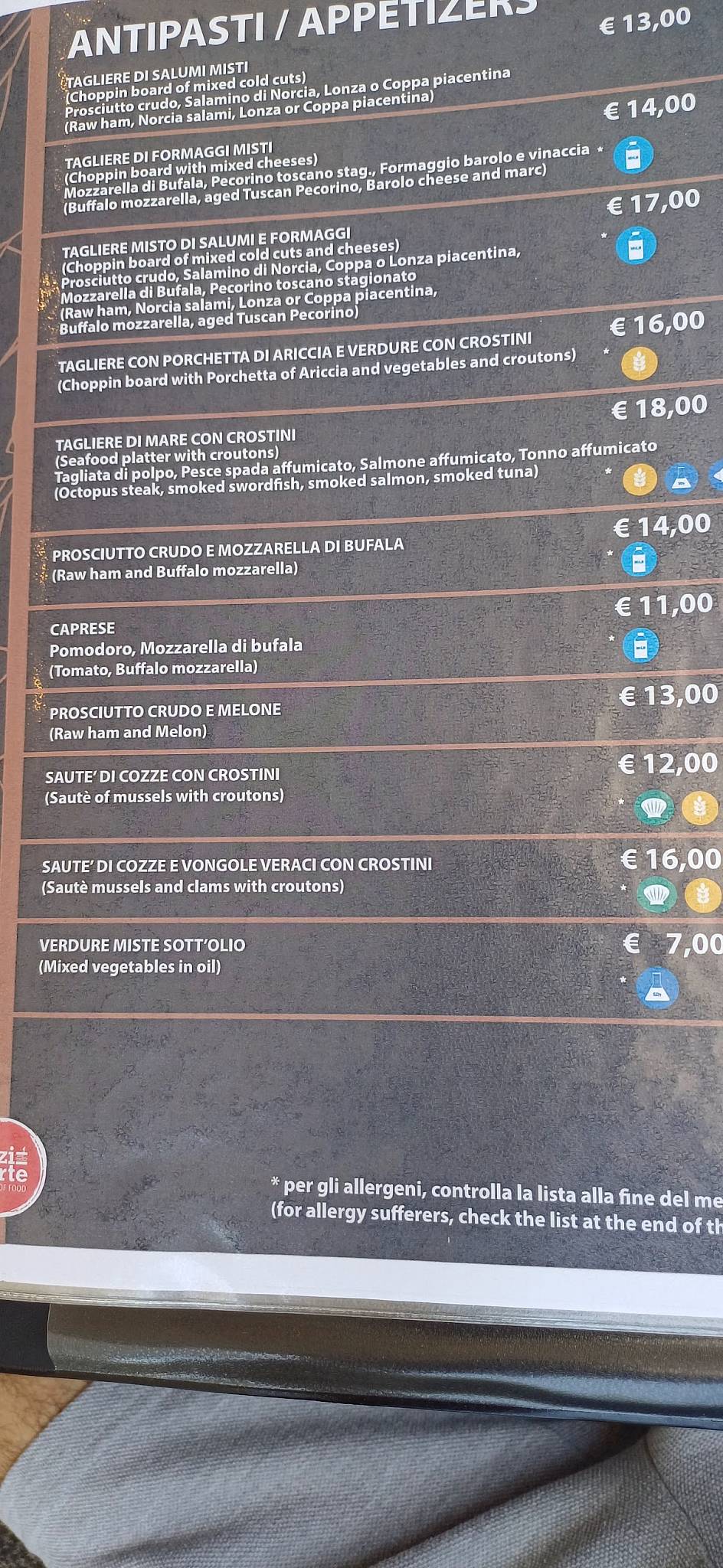 Menu di Sfiziarte Ristorante & Brunch 
