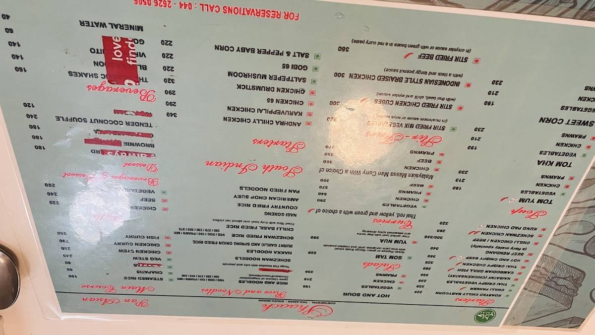 Shack Restaurant menu