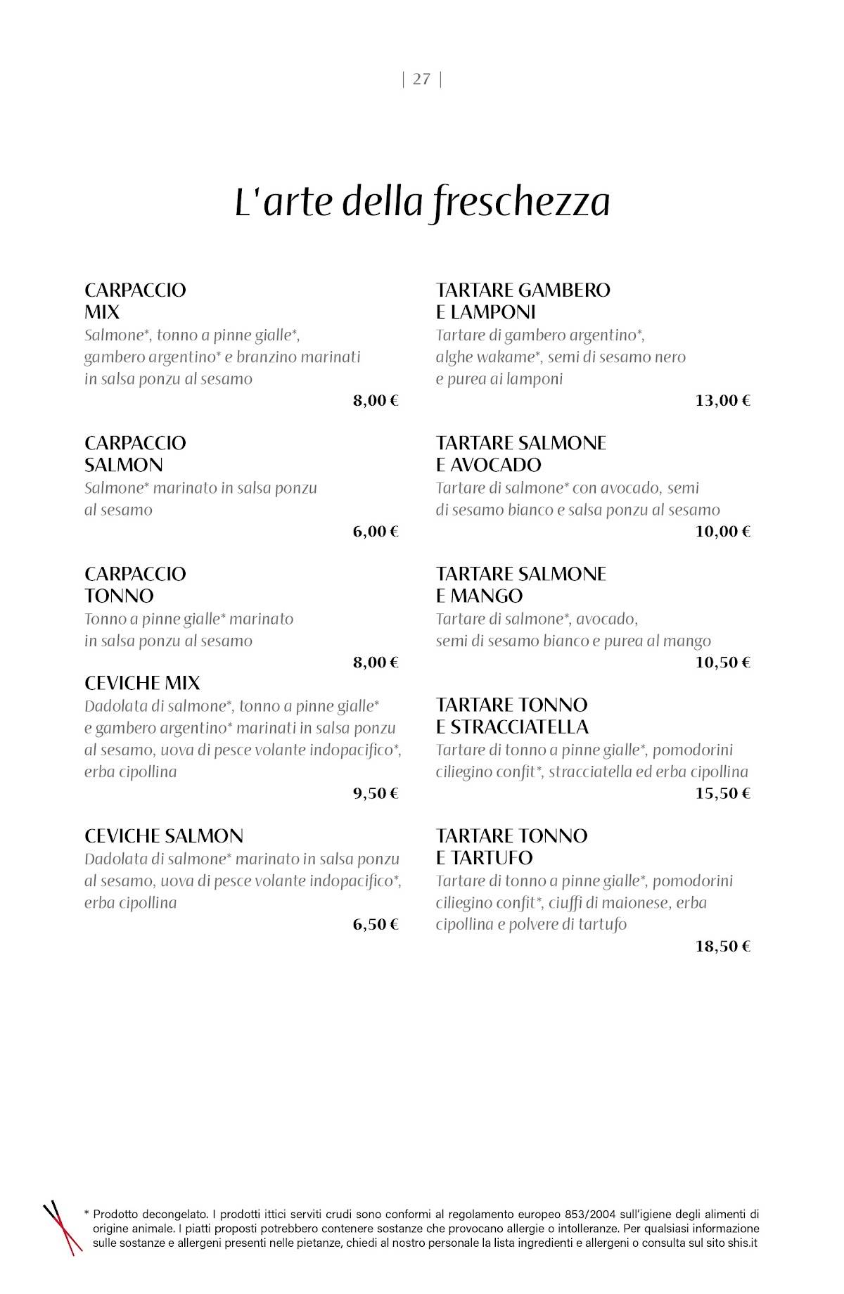 Menu di Shi's 
