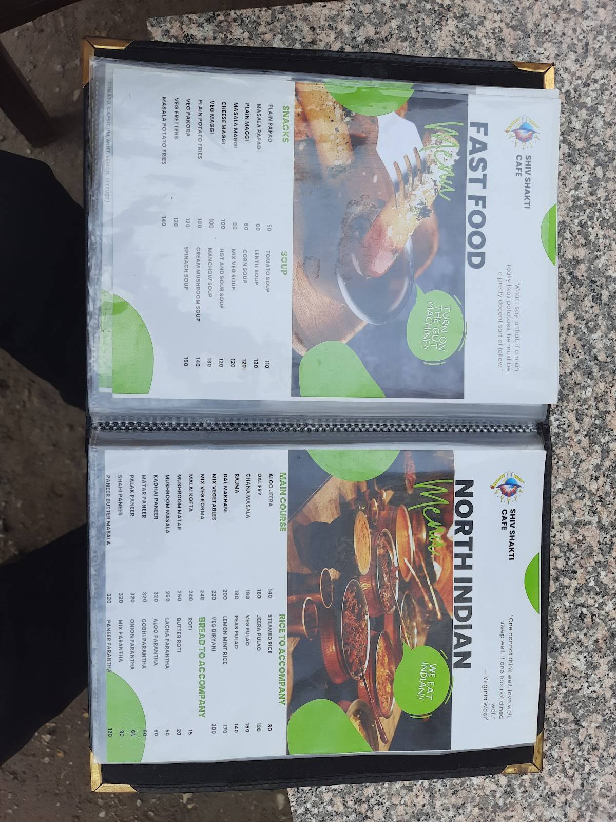 Shiv Shakti Cafe menu