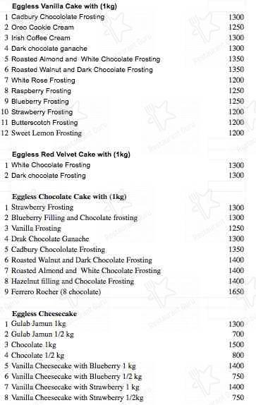 Sift and Spoon menu