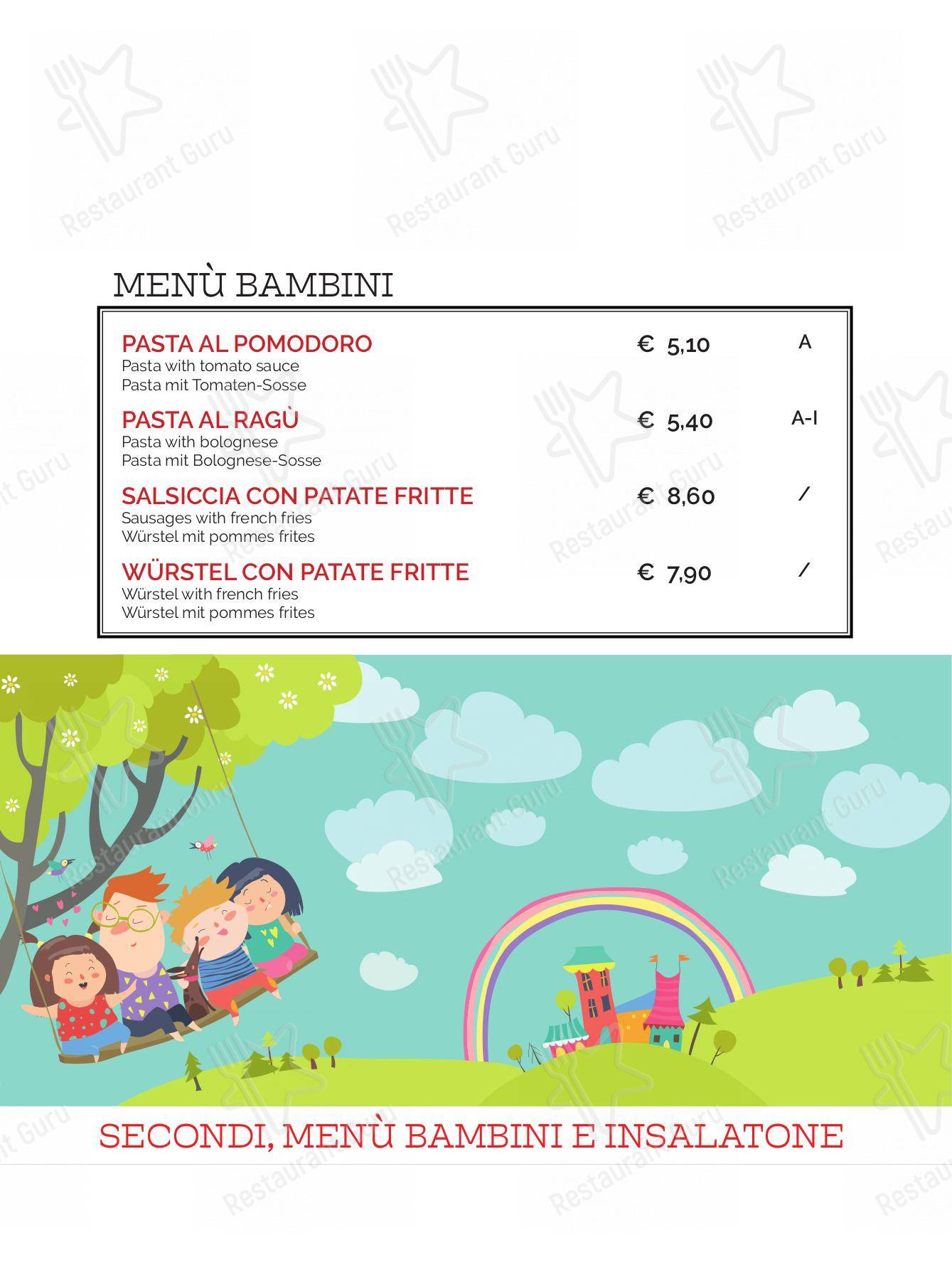SKIBAR SAPPADA RISTORANTE PIZZERIA HAMBURGERIA GOURMET asporto in Sappada - Takeaway Menu
