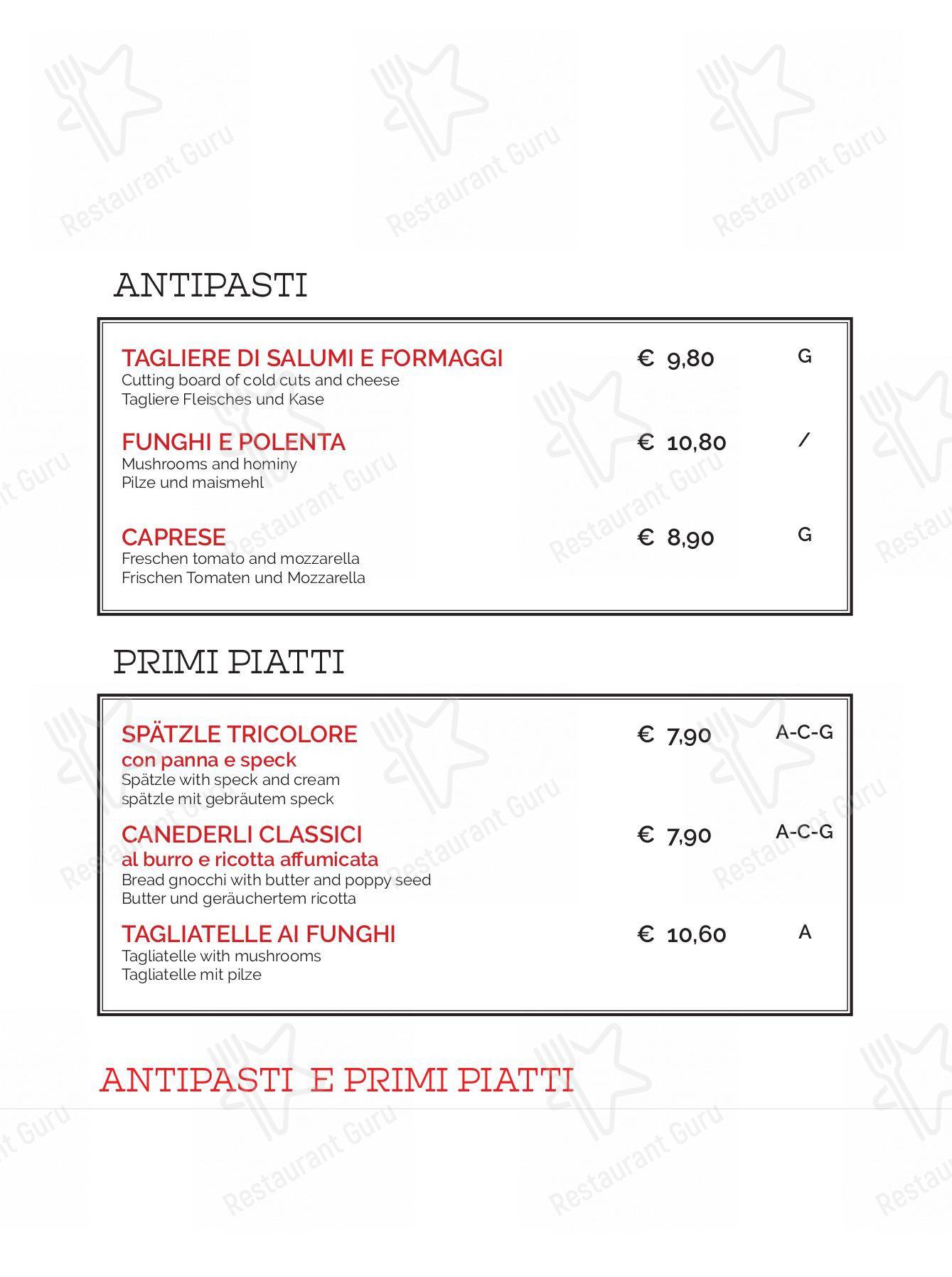 SKIBAR SAPPADA RISTORANTE PIZZERIA HAMBURGERIA GOURMET asporto in Sappada - Takeaway Menu
