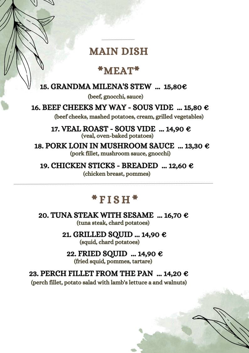 Menu di My Way Bar & Restaurant 