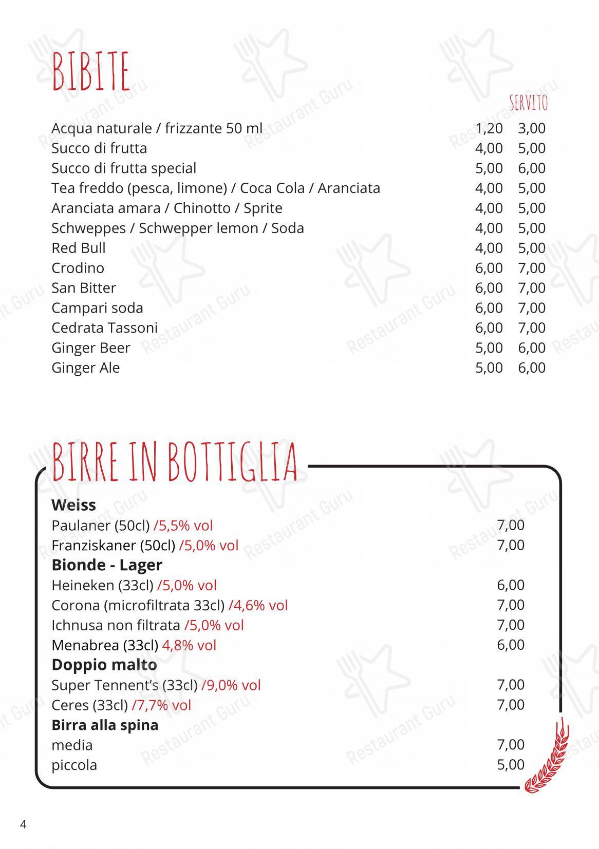 Menu per Smart Kook Bar in Milano