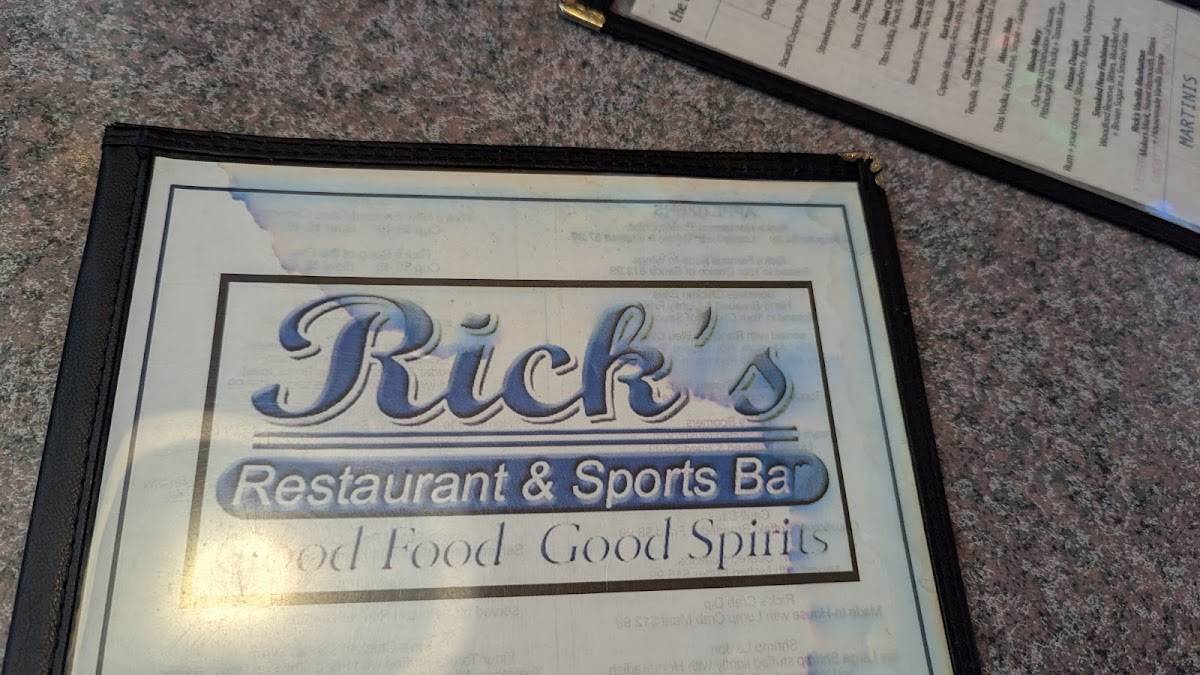 Menu at Rick's Restaurant & Sports Bar, Sneads Ferry
