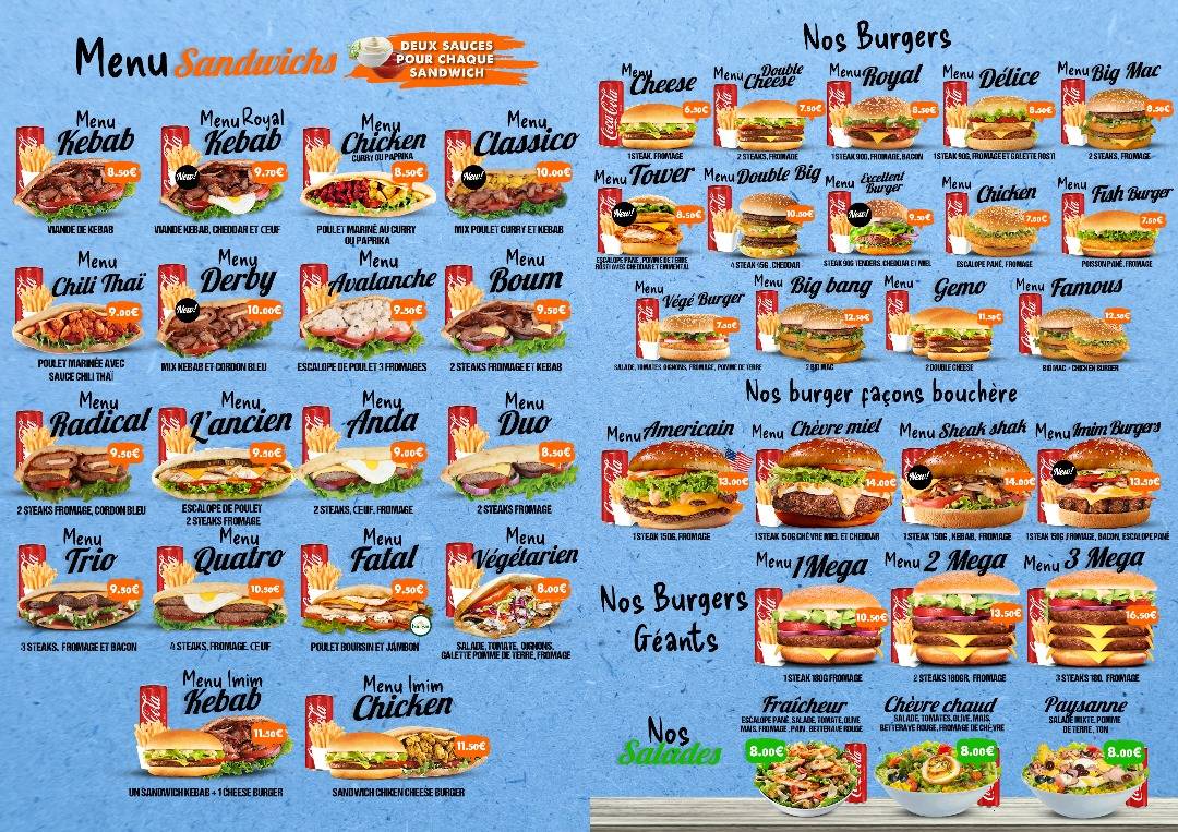 Menu de Snooker Food