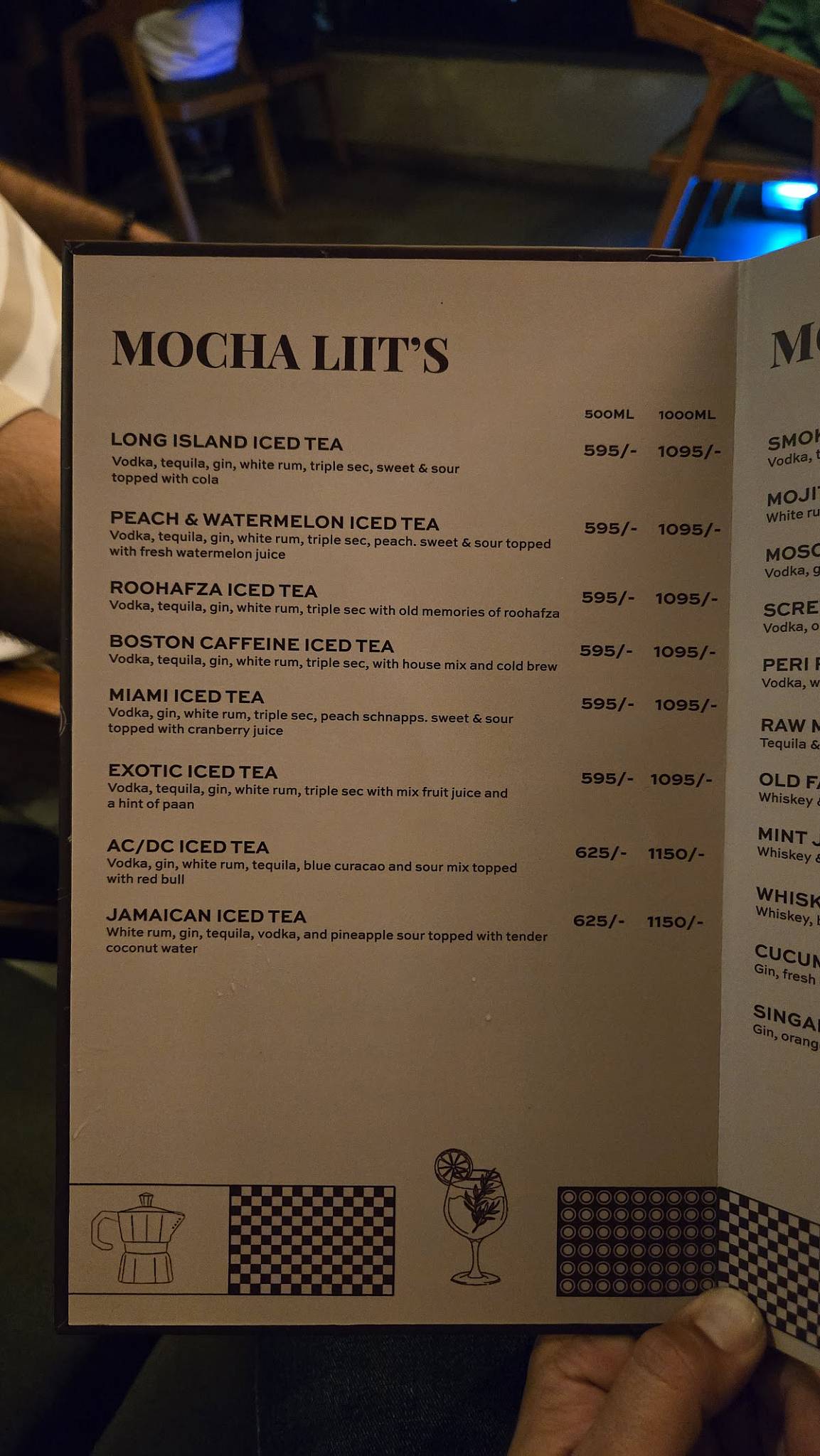 Mocha Café & Bar menu