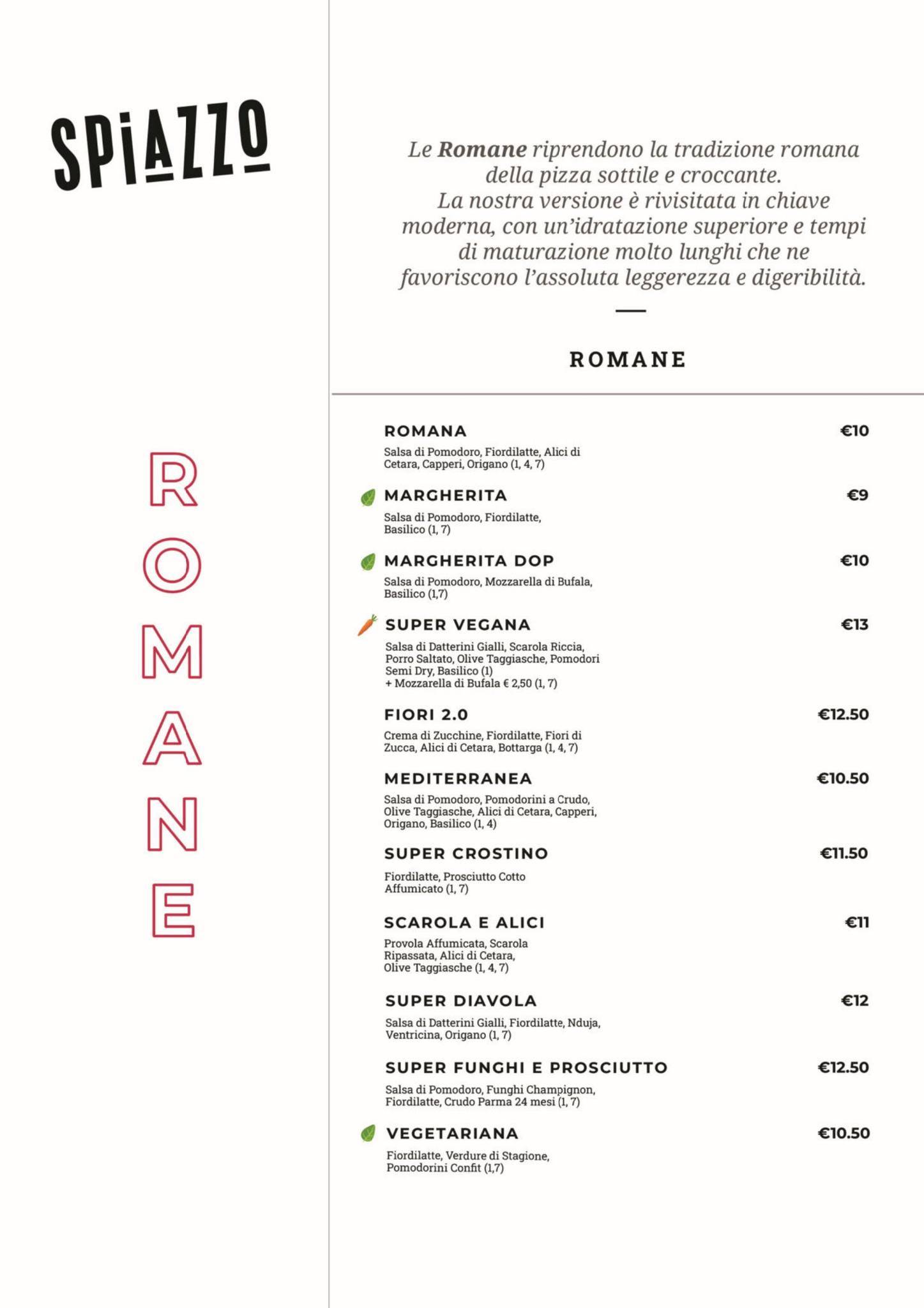 Menu di Spiazzo - Pizzeria - Roma 