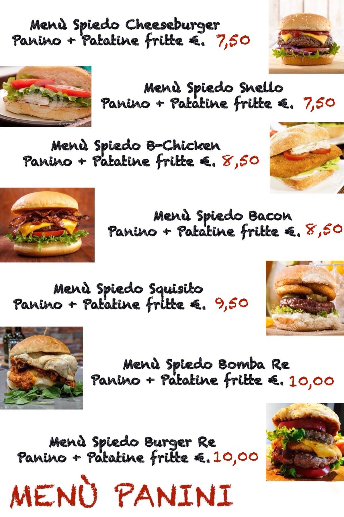 Menu di SpiedoRe 