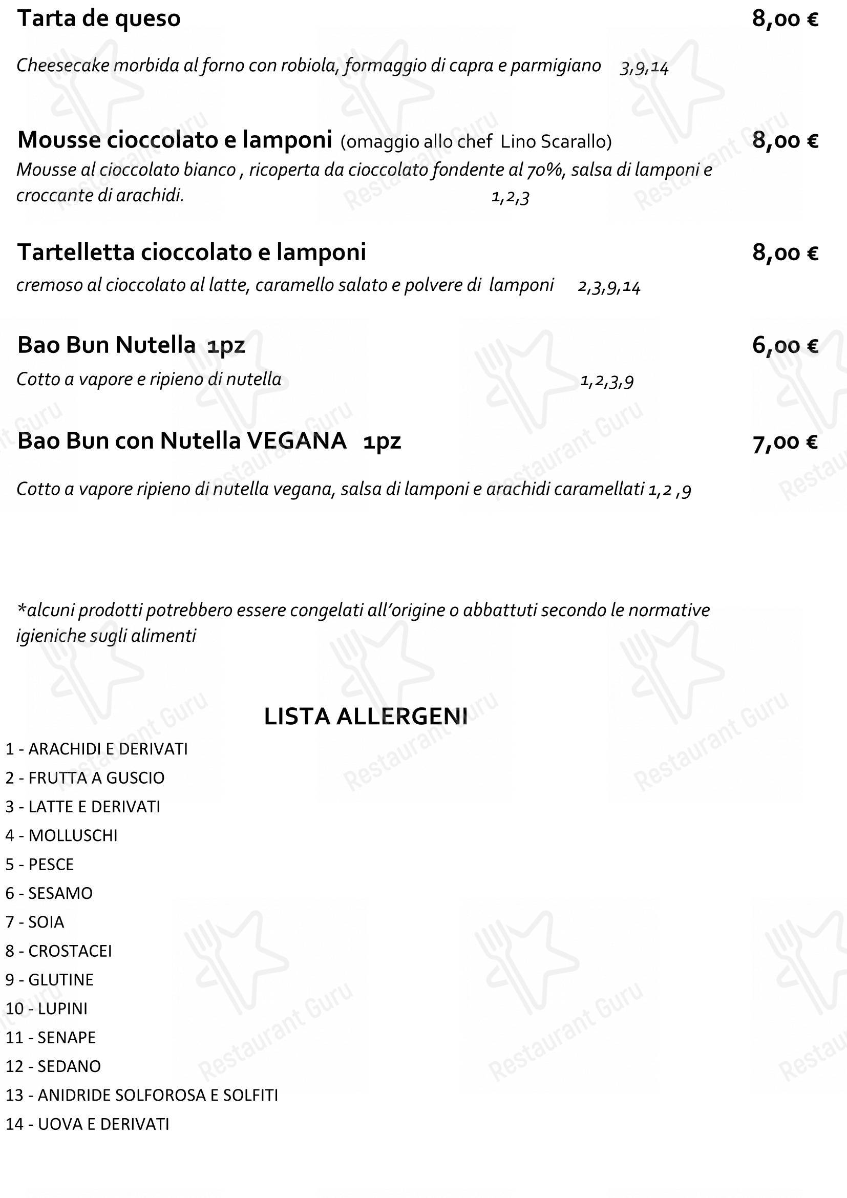 Staj Noodle Bar Chiaia in Napoli - Menu bar