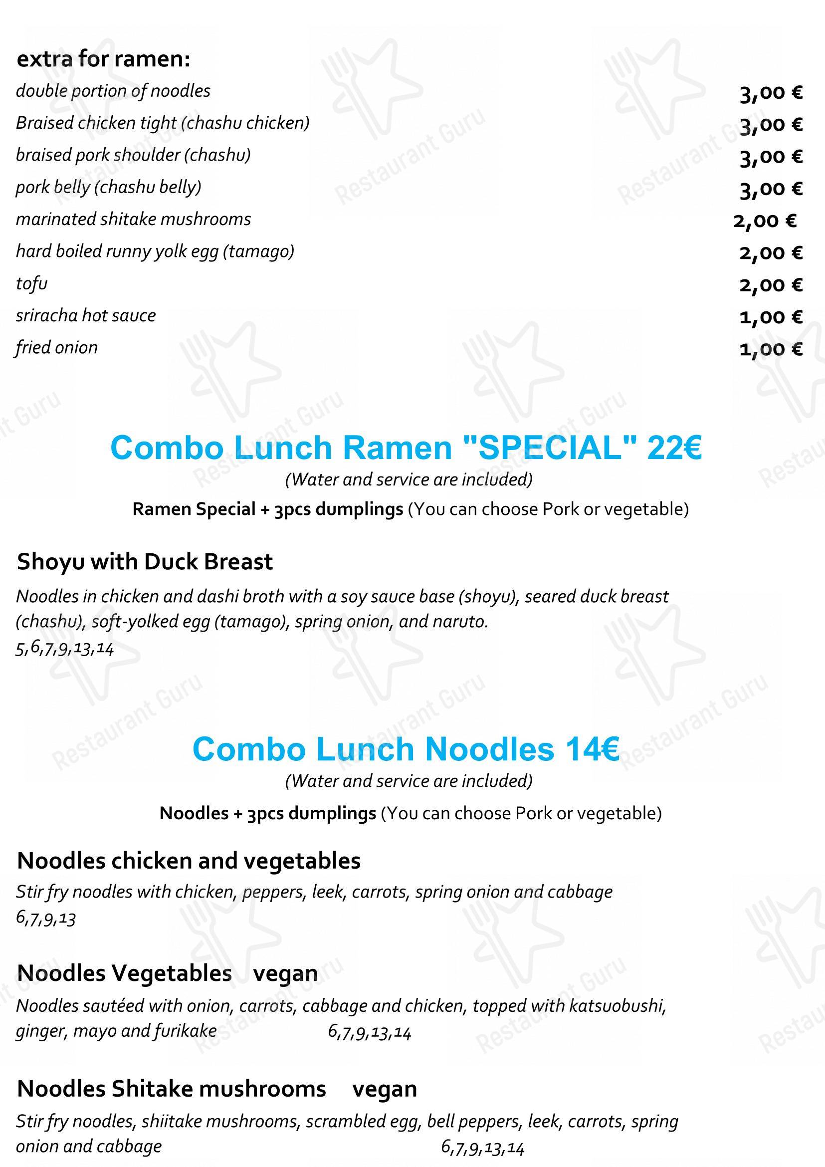 Staj Noodle Bar Chiaia in Napoli - Lunch Menu