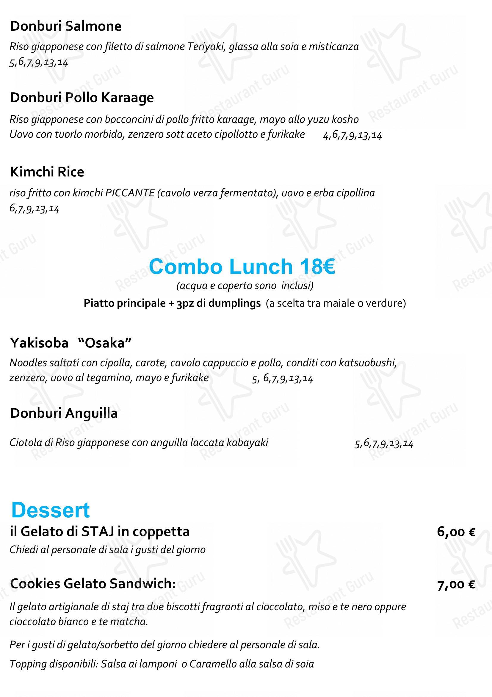 菜单 per Staj Noodle Bar Chiaia in Napoli