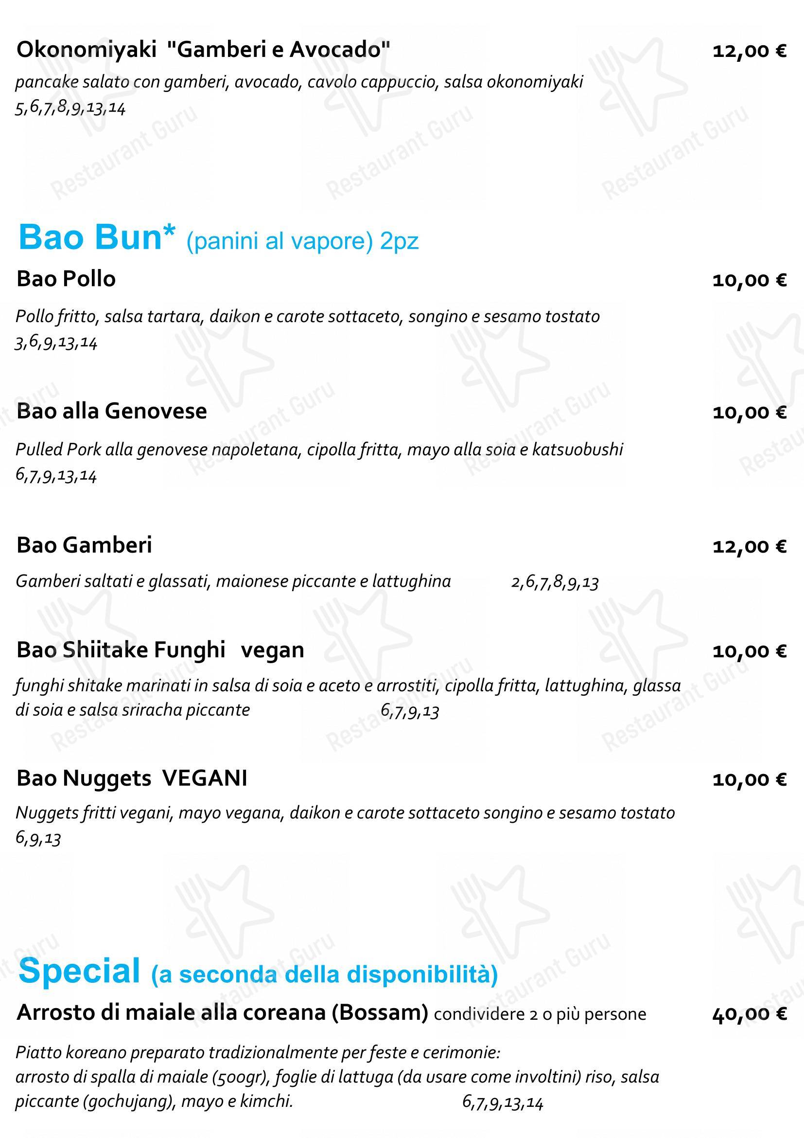 Menu di Staj Noodle Bar Chiaia - Основное меню