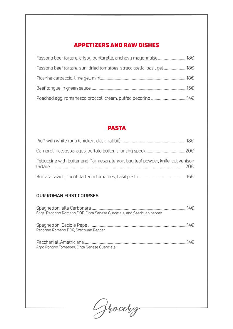 Menu di Aventina 
