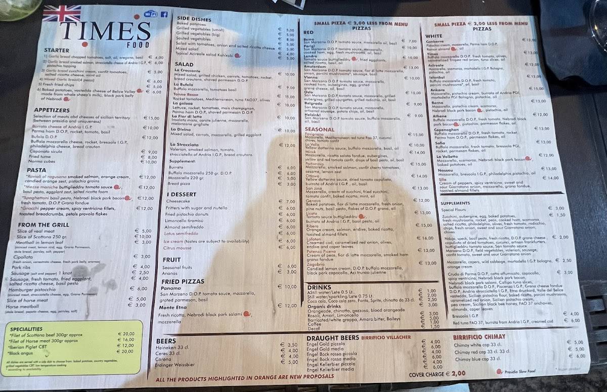 Menu di Times Food 