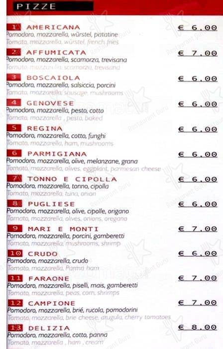 Menu di Stella di Juliette 