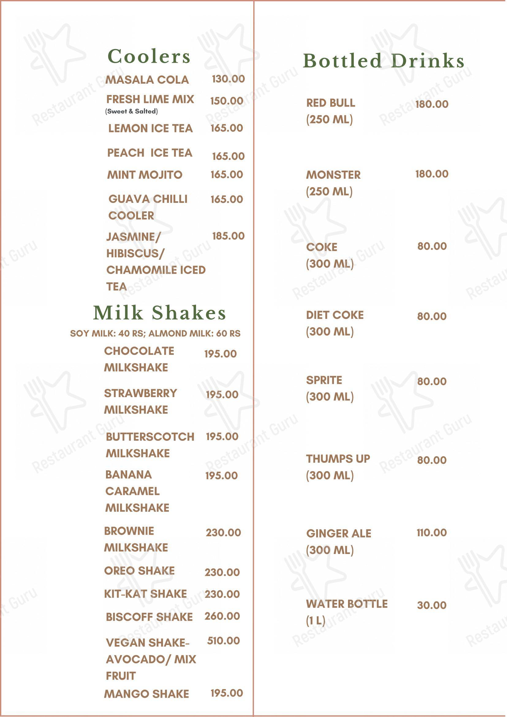 Menu for Stepout Cafe in Jaipur