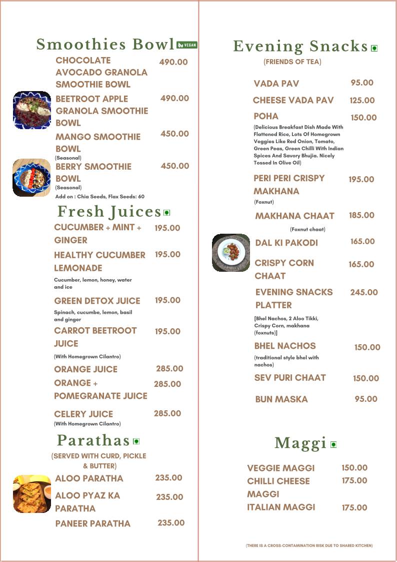 Stepout Cafe menu