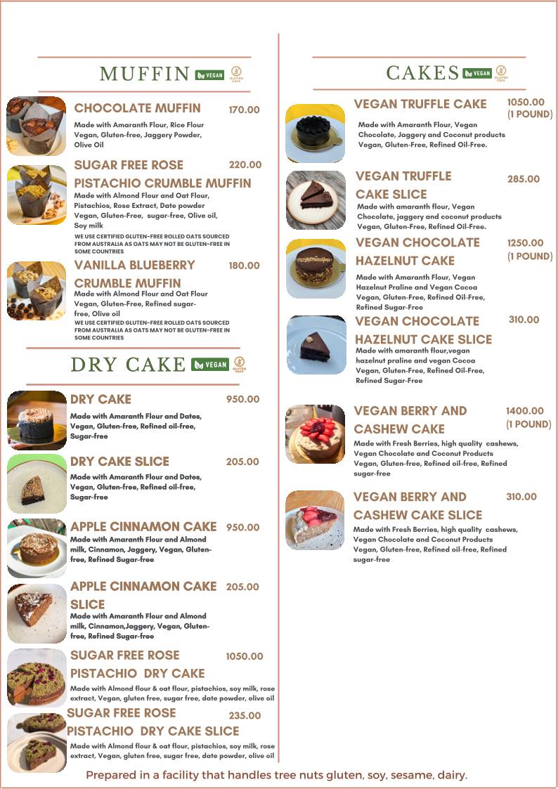 Stepout Cafe menu