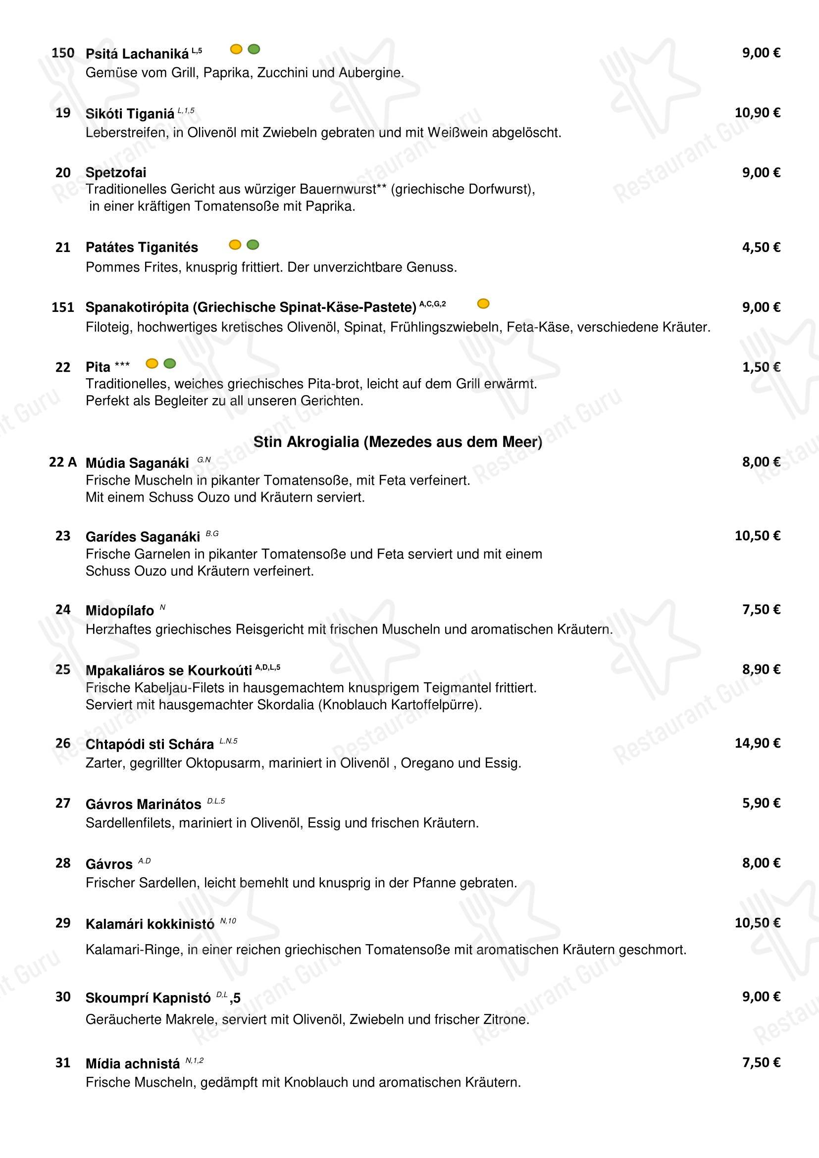 Stiftskeller dans Fröndenberg - Menu bar