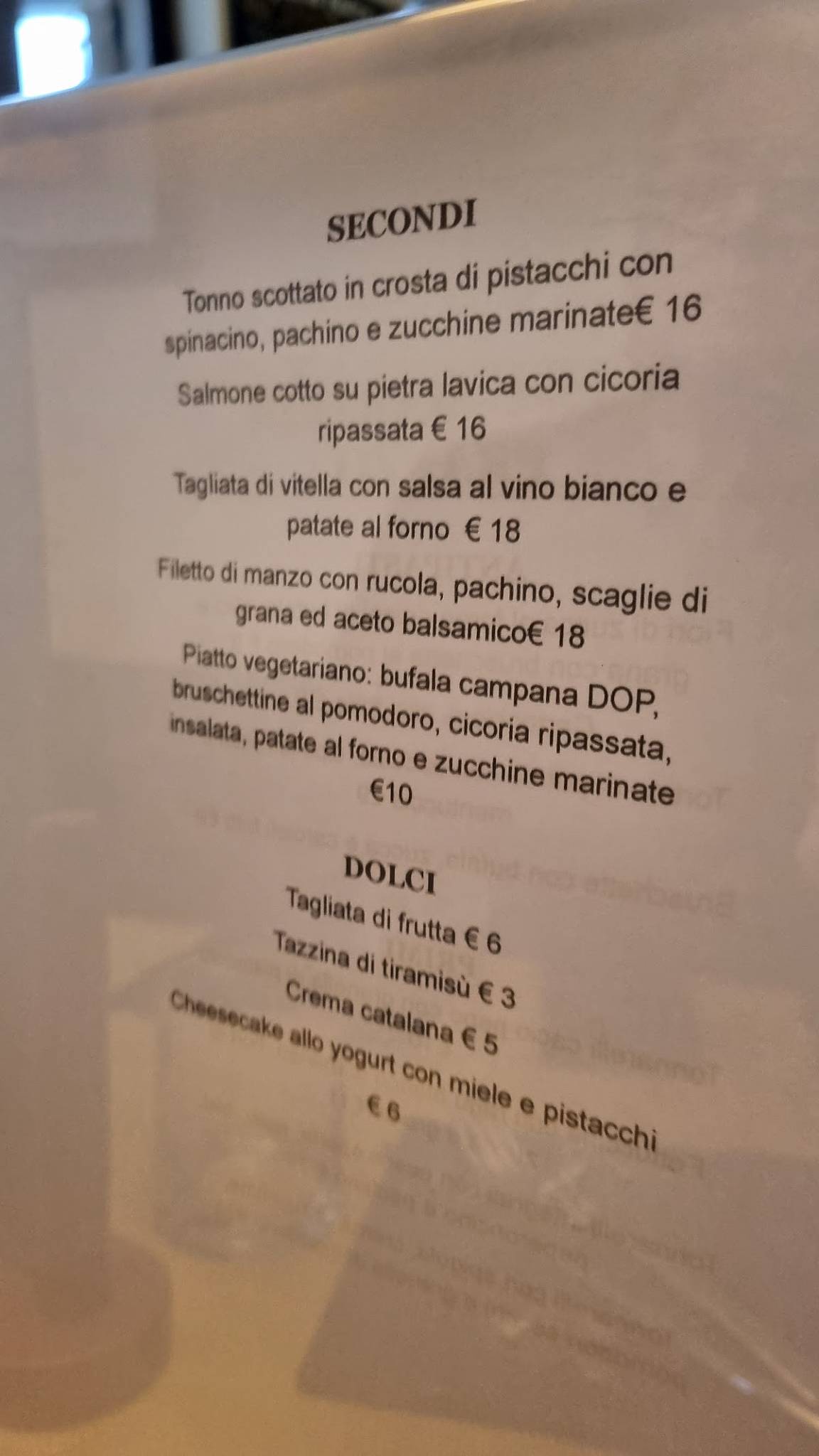 Menu di Stile Osteria 
