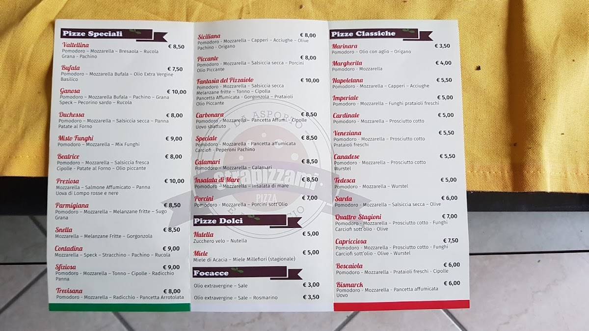 Menu di Strapizzami 