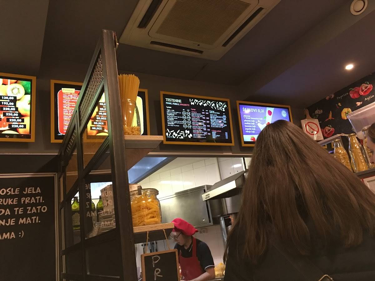 Menu at Street Pasta Bar Kralja Milana 6 Terazije, Belgrade