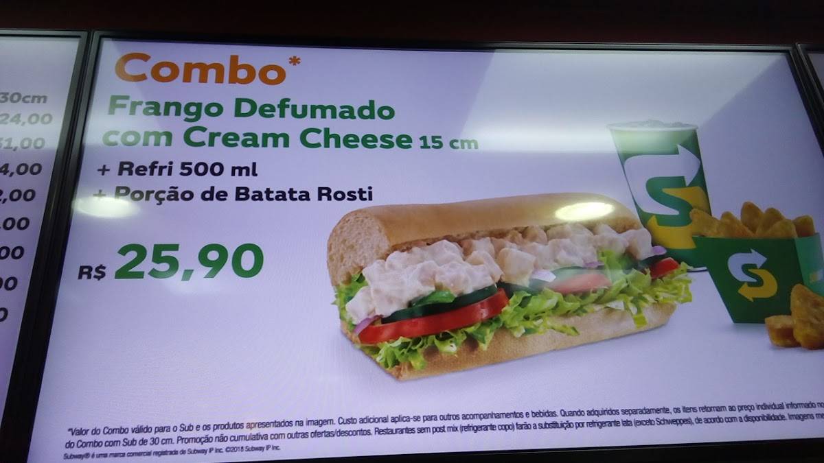 Subway cardápio