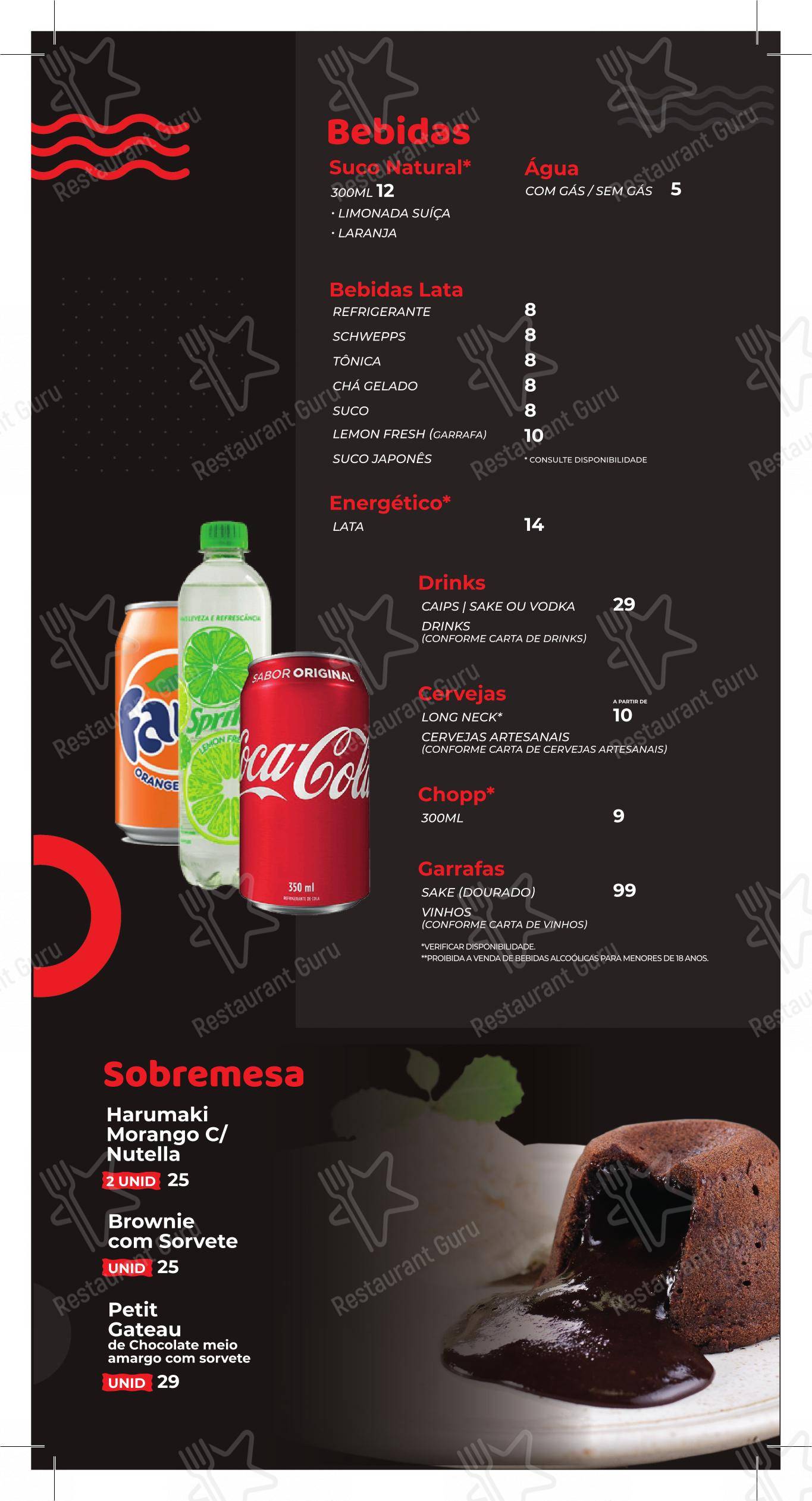 Sushi Japa Ipatinga - Menu