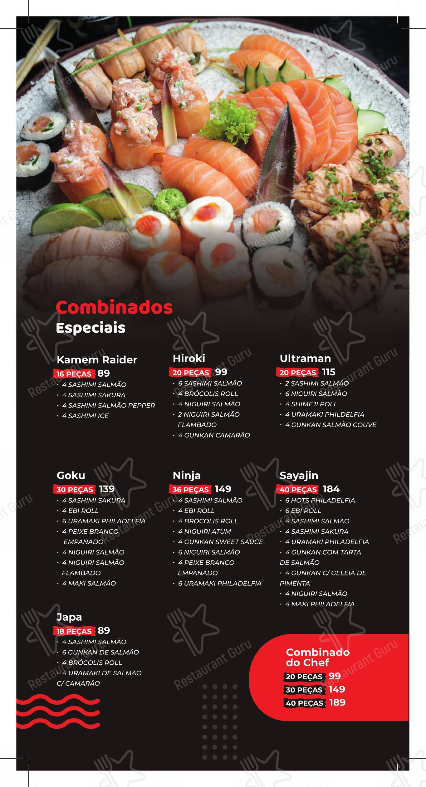 Sushi Japa Ipatinga em Ipatinga - Menu