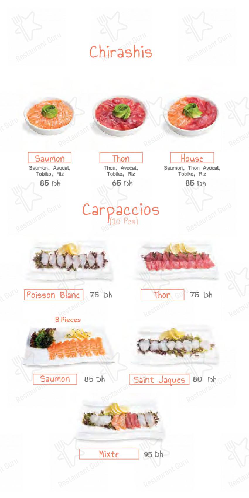 Découvrez le menu pour Sushi house Hay Riad