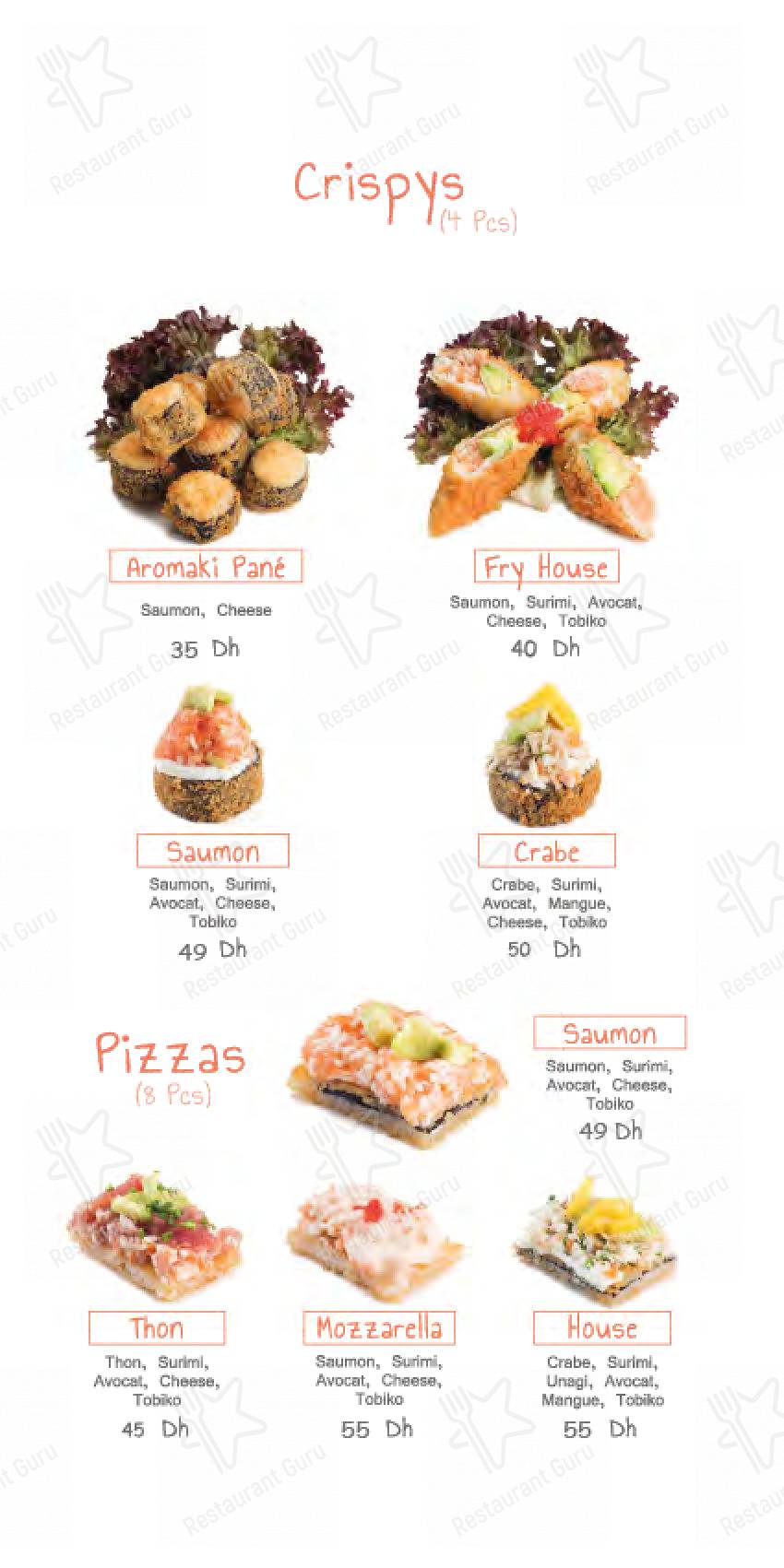 Menu pour Sushi house Hay Riad - plats et boissons