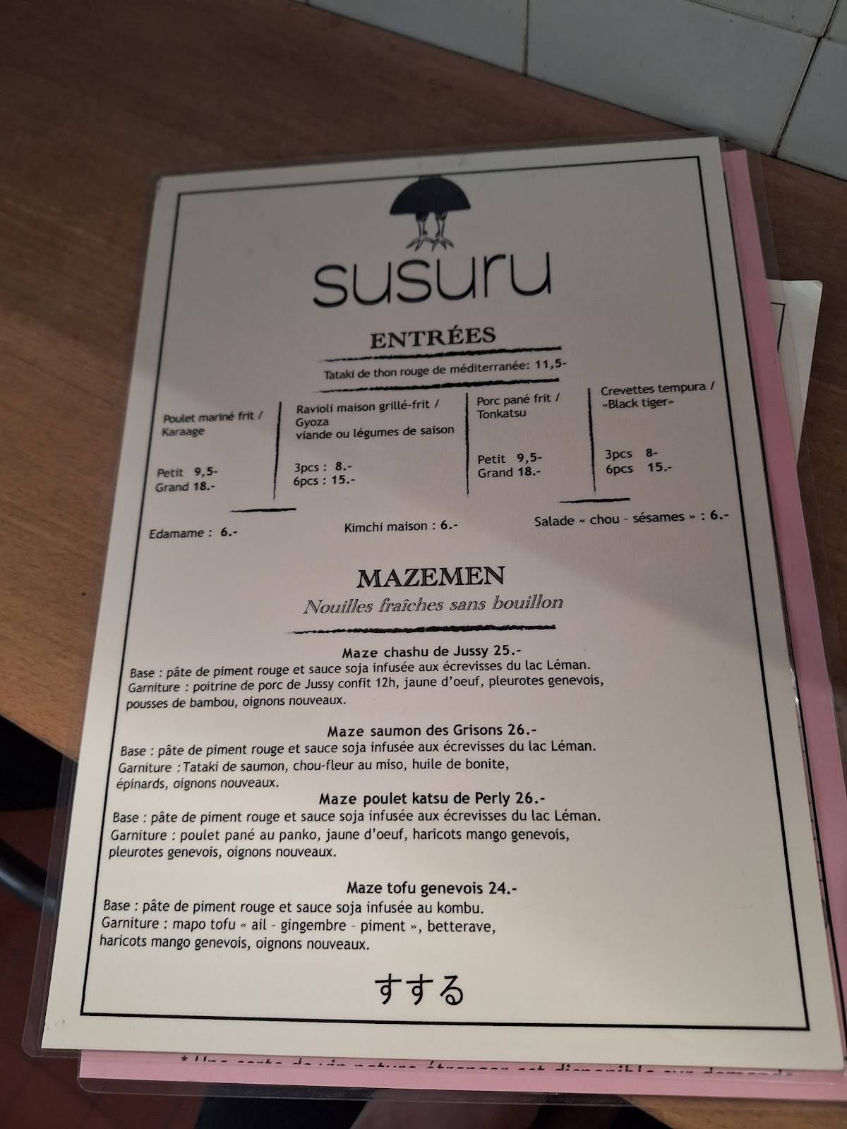 Menu di Susuru 