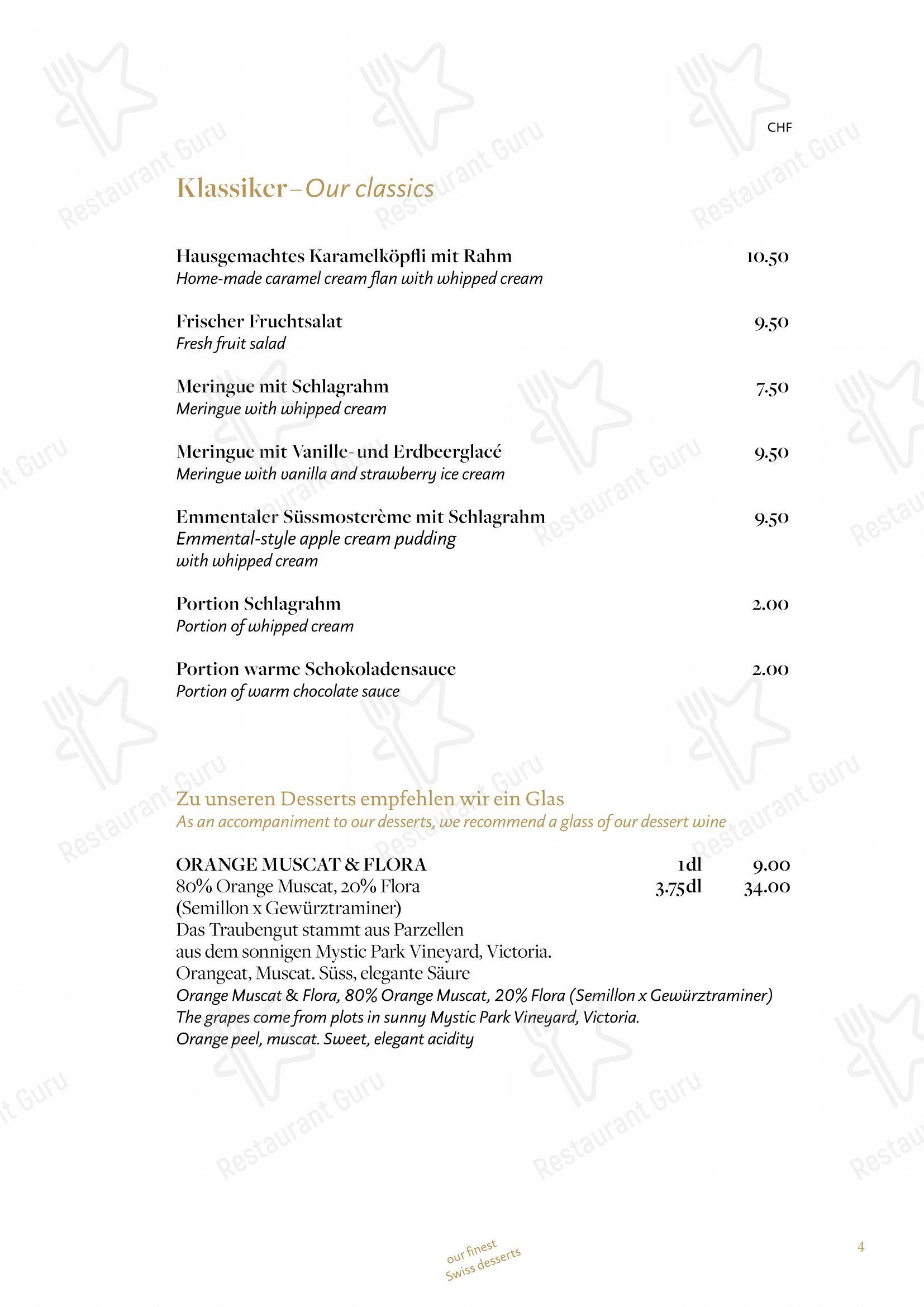 Menu di Swiss Chuchi Restaurant - piatti e bevande