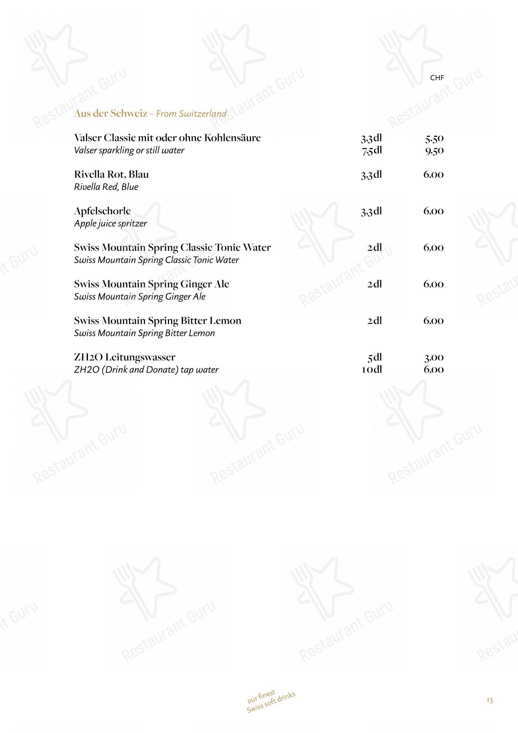 Swiss Chuchi Restaurant in Zurigo - Ночное меню