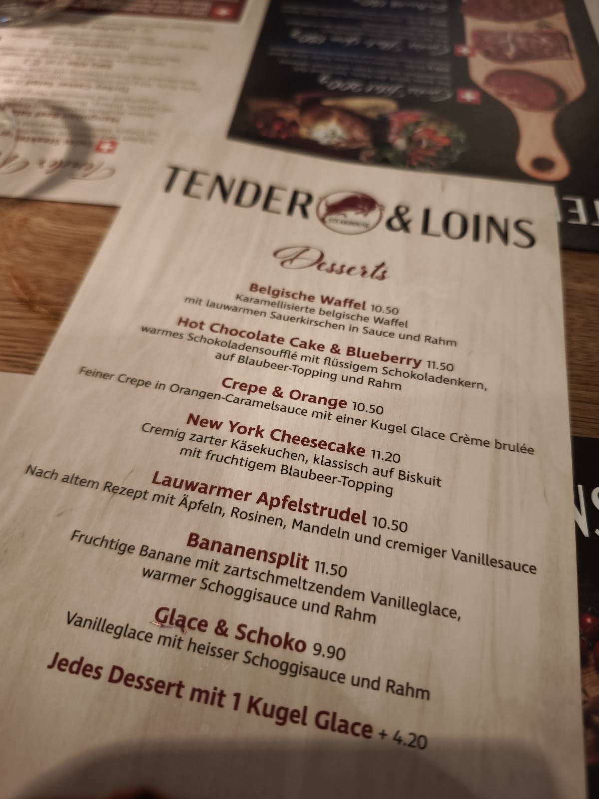 Menu di TENDER & LOINS 