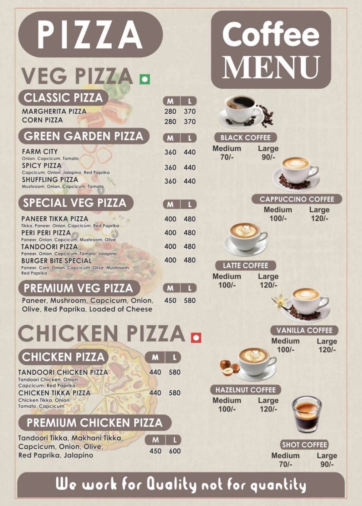 THE BURGER BITE menu