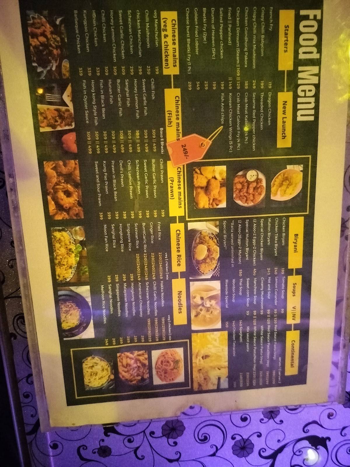 THE RIVERSIDE menu