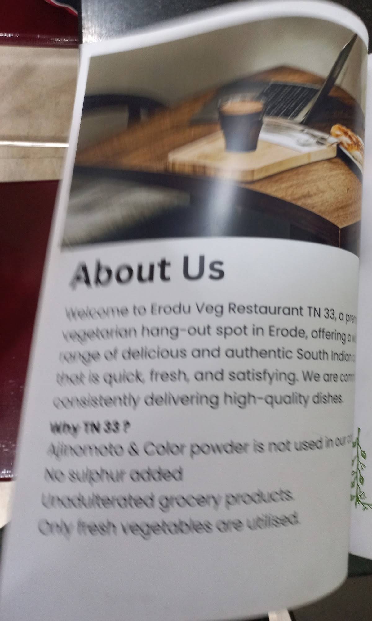 TN 33 Classic menu