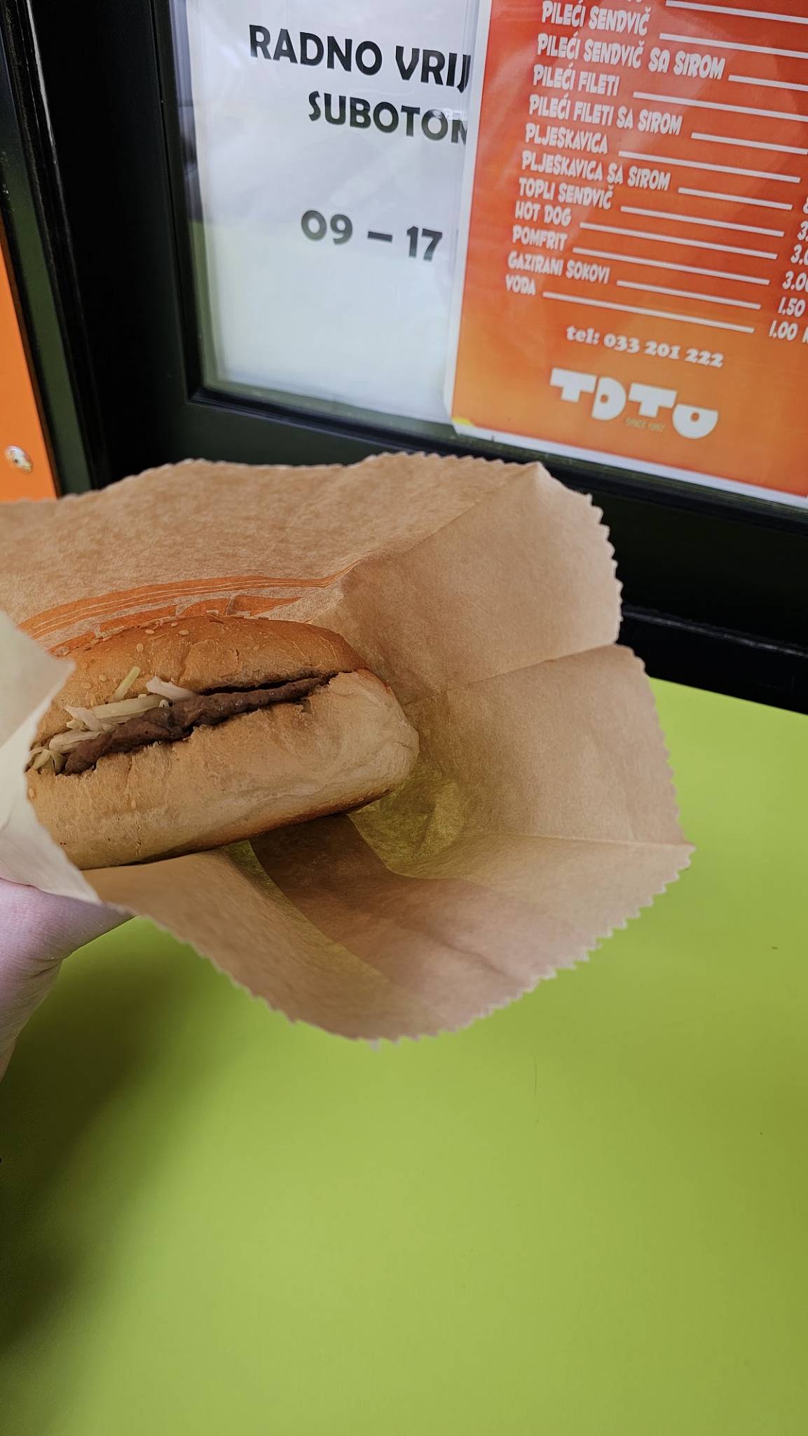 Menu de TOTO Fast Food