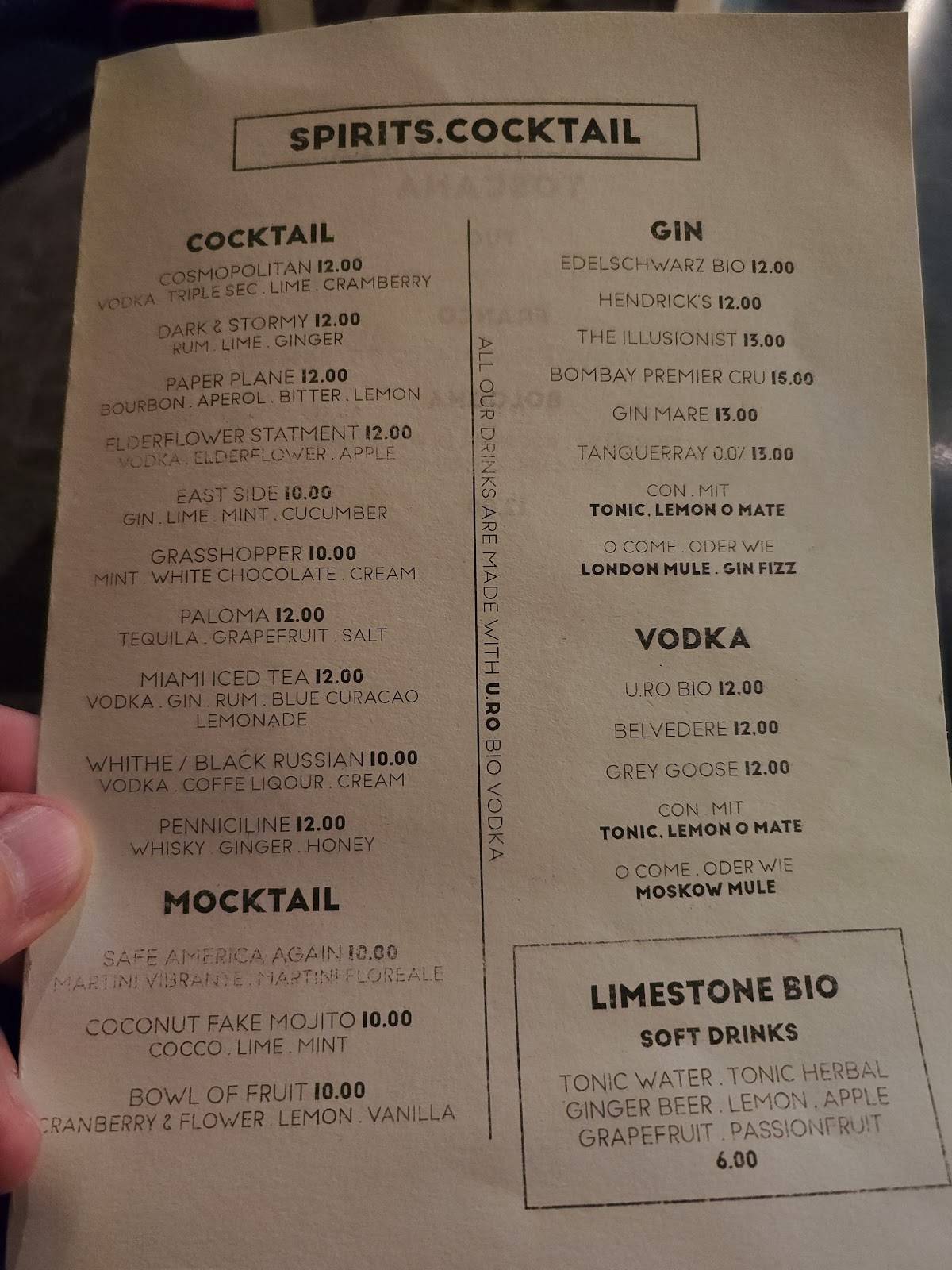 Menu di TUO Bar & Bistro - House of Edelschwarz 