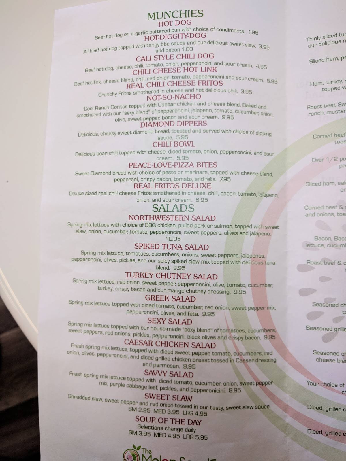 Menu at Melon Seed Deli & Frozen Yogurt fast food,