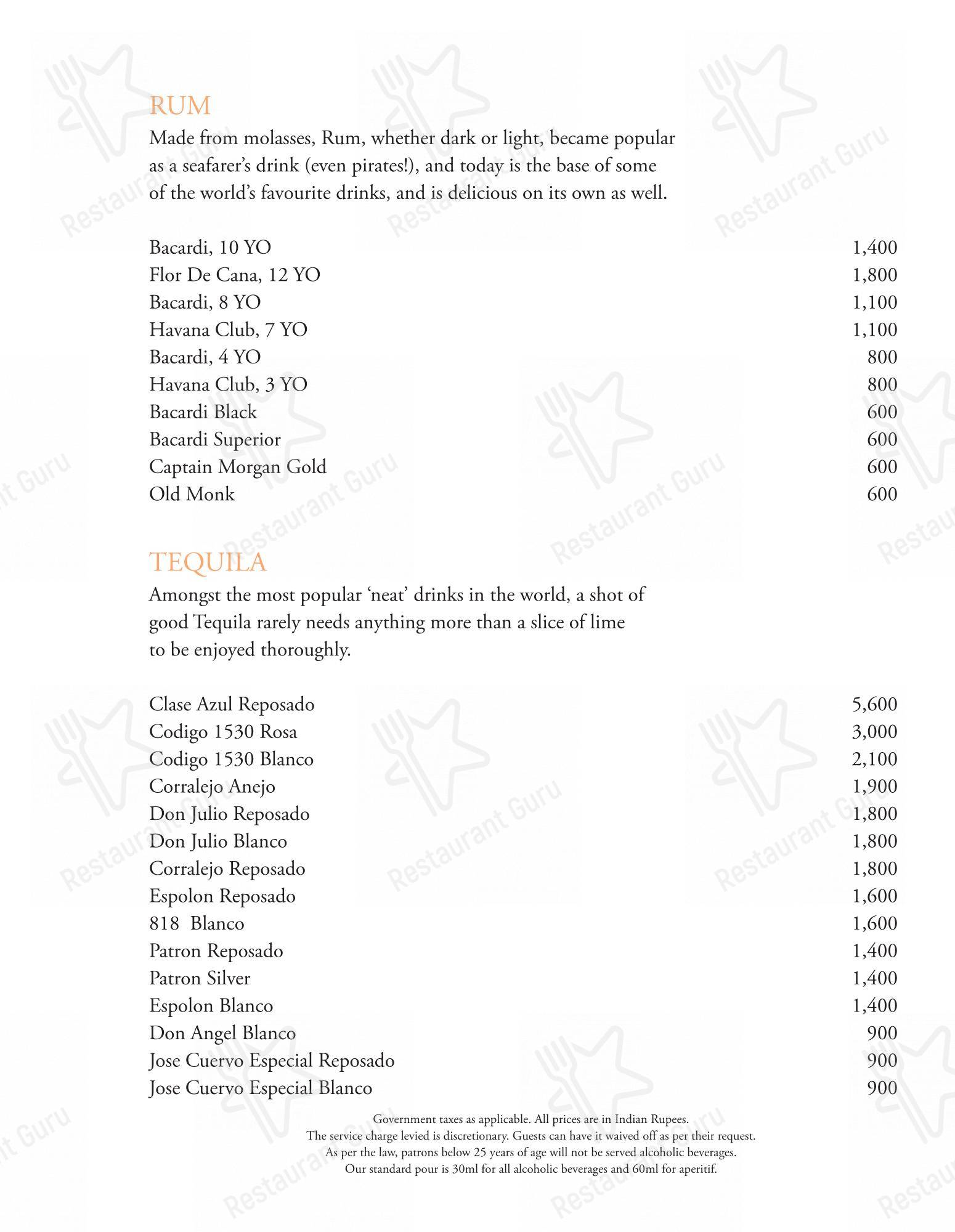 Tamra Restaurant in New Delhi - Menu bar